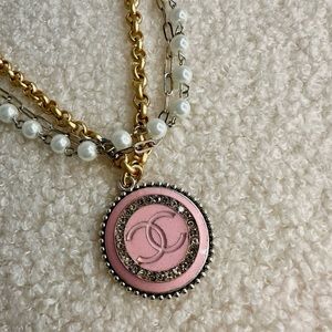 Repurposed Authentic Chanel Button Layered Necklace